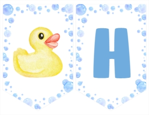 rubber duck birthday banner D008: 1450501109