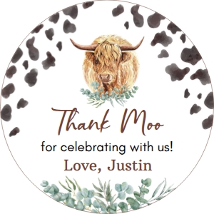 highland cow thank you favor C007: 1460346013