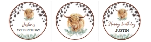 highland cow cupcake topper C007: 1460350971