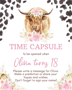 girl highland cow time capsule C007: 1446953026