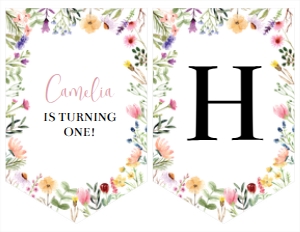 wildflower birthday banner W011: 1460746088