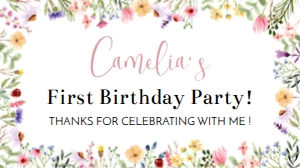 wildflower birthday gable box label W011: 1460746088