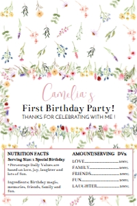 wildflower birthday chocolate wrapper 4x6 W011: 1460739358