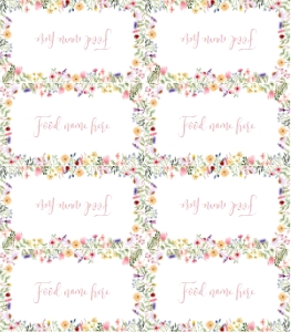 wildflower birthday food tent card W011: 1474243235