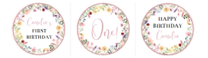 wildflower birthday cupcake topper W011: 1460746088