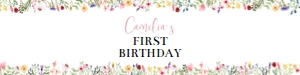 wildflower birthday water bottle label W011: 1474221411