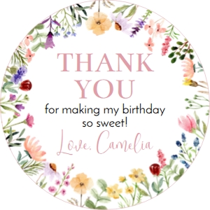 wildflower birthday thank you favor W011: 1474934321