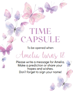 butterfly 1st birthday time capsule B011: 1475697569