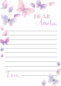 butterfly 1st birthday time capsule card B011: 1475697569
