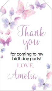 butterfly 1st birthday thank you tag B011: 1477008801