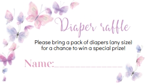 butterfly diaper raffle B011: 1461477826