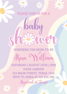 daisy baby shower invitation D007: 1461493286