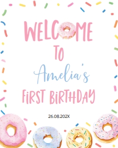 donut birthday welcome sign D010: 1574115504