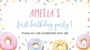 donut birthday gable box label D010: 1574115504