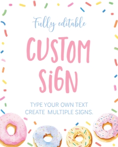 donut birthday custom sign D010: 1574115504