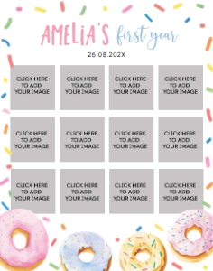 donut birthday photo collage 11x14 D010: 1588275047