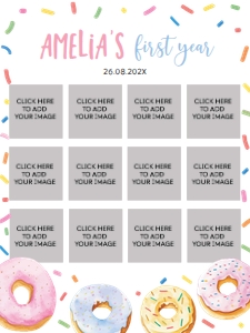donut birthday photo collage 18x24 D010: 1574115504