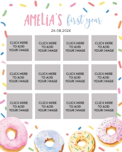 donut birthday photo collage 16x20 D010: 1574115504
