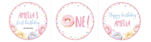 donut birthday cupcake topper D010: 1574115504
