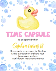 girl rubber duck time capsule D008: 1486856931