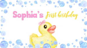 girl rubber duck gable box label D008: 1486854323