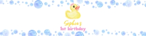girl rubber duck water bottle label D008: 1486779307