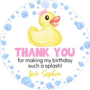 girl rubber duck thank you favor D008: 1486852285