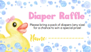 girl rubber duck diaper raffle D008: 1472070046