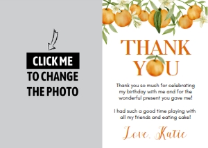 orange little cutie thank you card O003: 1618228759