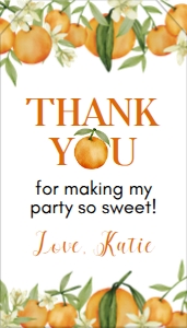 orange little cutie thank you tag O003: 1604054794