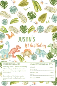 dinosaur 1st birthday chocolate wrapper Aldi D011: 1503141661