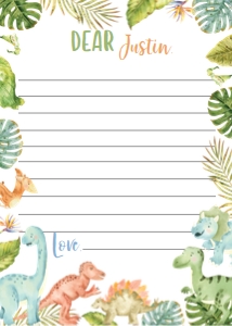 dinosaur 1st birthday time capsule card D011: 1503137769
