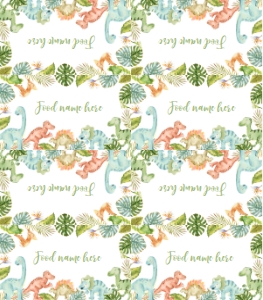 dinosaur 1st birthday food tent card D011: 1488951972