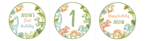 dinosaur 1st birthday cupcake topper D011: 1503123835