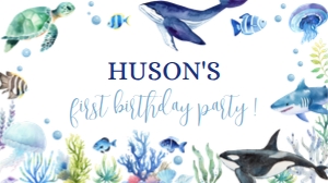 ocean birthday gable box label O004: 1497785750