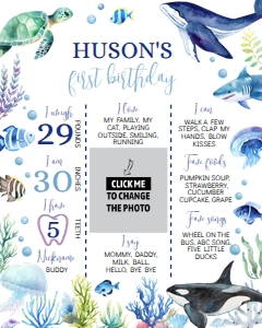 ocean birthday milestone poster O004: 1494470828