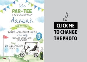 golf birthday photo invitation G001: 1489879818