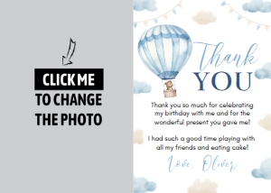 onederful birthday thank you card O005: 1523015335