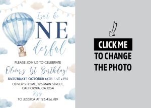onederful birthday photo invite O005: 1507420900