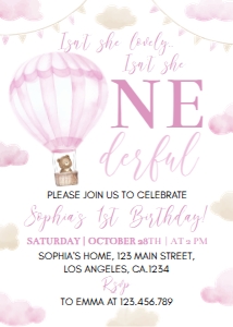 pink onederful birthday invite O005: 1509568668