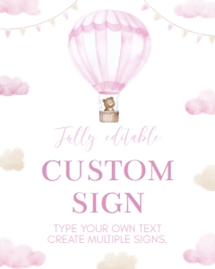 pink onederful birthday custom sign O005: 1526255195