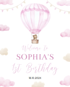 pink onederful birthday welcome sign O005: 1526255195