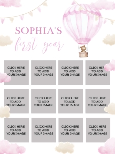 pink onederful birthday photo collage 18x24 O005: 1526255195