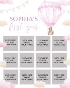 pink onederful birthday photo collage 16x20 O005: 1526255195