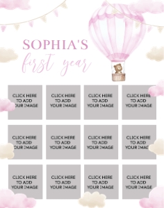 pink onederful birthday photo collage 11x14 O005: 1512070918