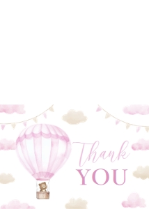 pink onederful thank you card O005: 1524287365