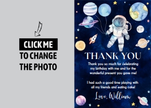 outer space birthday thank you card O006: 1546235372