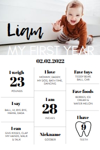 minimal photo milestone poster 24x36 M004: 1082984829