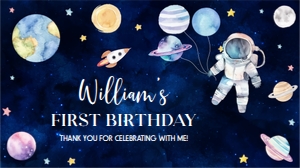 outer space birthday gable box label O006: 1546247624
