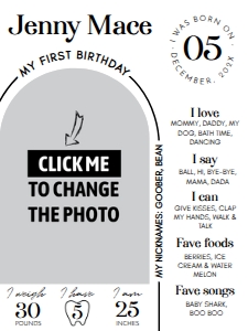 modern photo milestone sign 18x24 M004: 1189606265